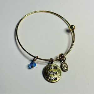 Brighton Gold Bracelet with Blue and Gold Charms